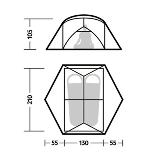 Намет Naturehike надлегкий двомісний Mongar CNK2550WS016, 15D, сiрий (6927595770504) - picture 8