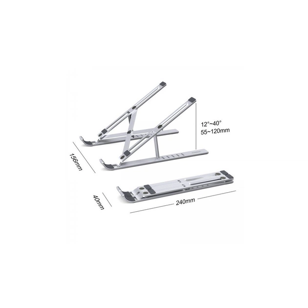 Підставка до ноутбука Choetech до 15", алюміній, компактна конструкція (H045-SL) - picture 3