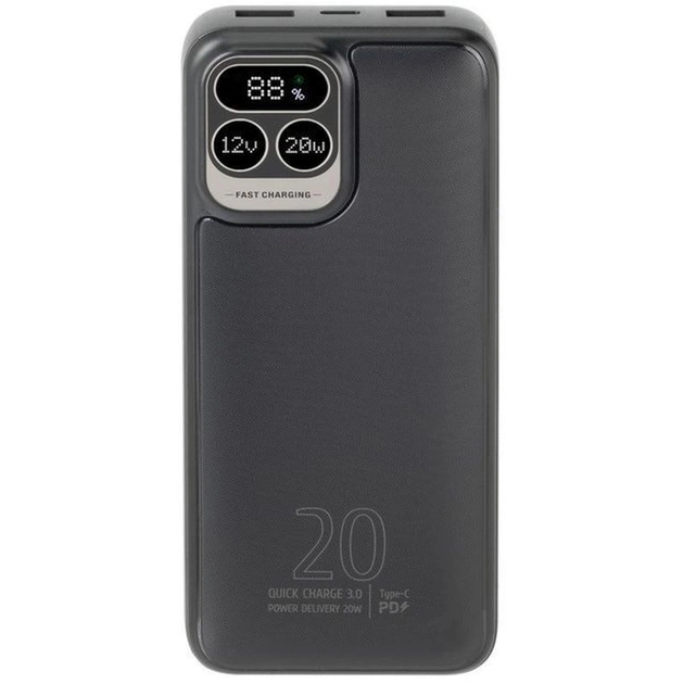 Батарея універсальна RivaCase 20000mA, 22.5W, PD, QC, Black (RIVAPOWER VA2521 (Black)) - зображення 1