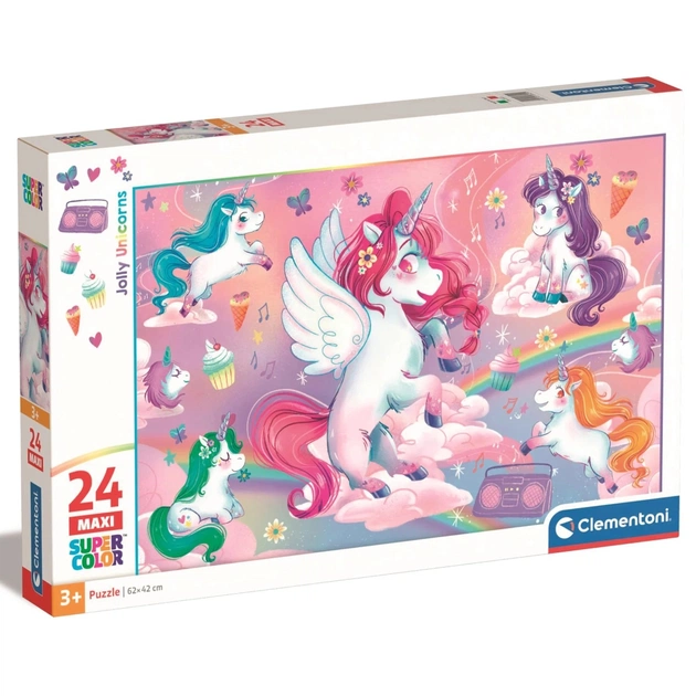 Пазл Clementoni Maxi Jolly Unicorns 24 элемента (28525) - изображение 1