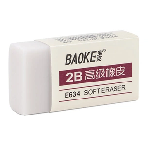 Гумка Baoke прямокутна 39 х 20 х 11 мм, TPR білий 2B, 45 шт (E634) изображение 1