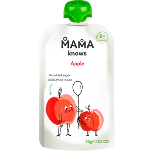 Дитяче пюре Mama knows Яблуко без цукру 90 г (4820016254657) зображення 1