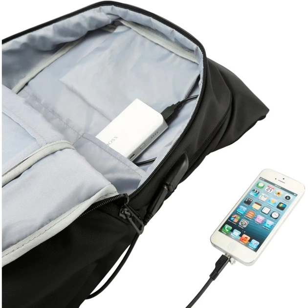 Рюкзак для ноутбука Tavialo 15.6" Smart TB20-1 black, 20л, 46х31х19см (TB20-124BL) - picture 7