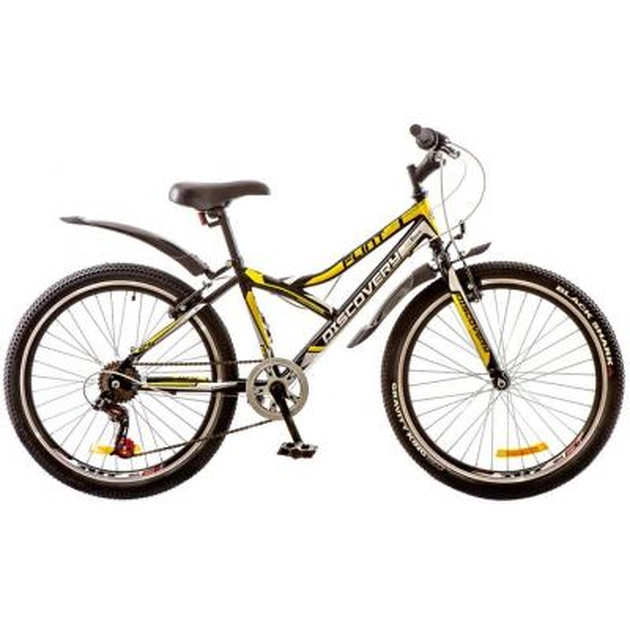 Велосипед Discovery 24" FLINT 14G Vbr 14" St чорно-біло-жовтий 2017 (OPS-DIS-24-059) - зображення 1