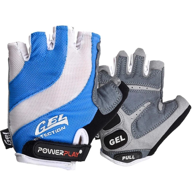 Велорукавиці PowerPlay 5034 White/Blue M (5034_M_Blue) - зображення 1