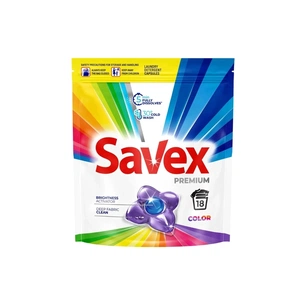 Капсули для прання Savex Premium Caps Color 18 шт. (3800024050237) зображення 1
