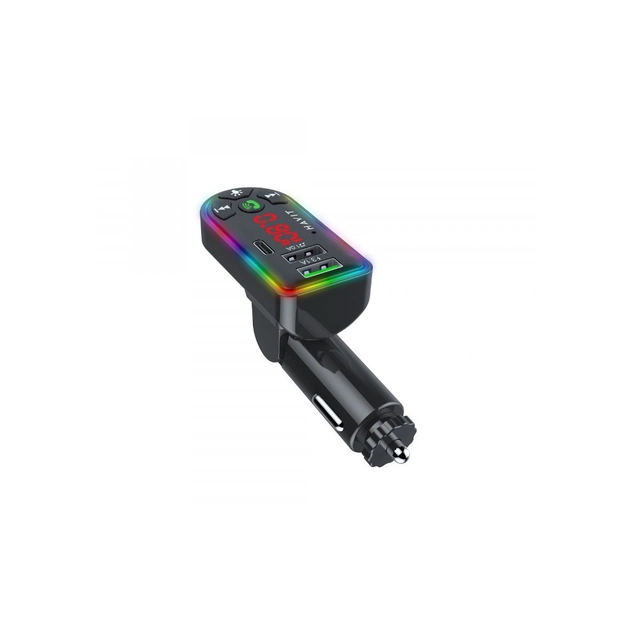 FM модулятор Havit HV-FM813BT 2USB+USB-C RGB Black (HV-FM813BT Black) - зображення 3