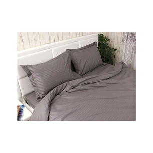 Постільна білизна Руно Сатин-страйп полуторна (1.50ДУ_Графіт) зображення 1