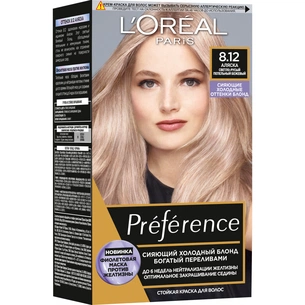 Фарба для волосся L'Oreal Paris Preference 8.12 - Аляска світло-русявий попелястий бежевий (3600523948581) зображення 1