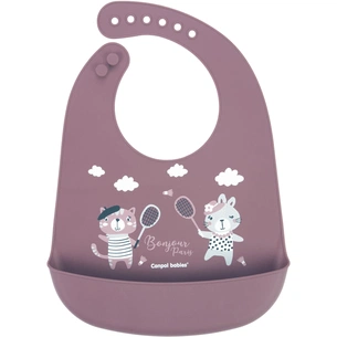 Слинявчик Canpol babies Bonjour Paris силіконовий з кишенькою червоний (74/027_red) зображення 1
