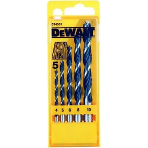 Набір свердл DeWALT по дереву, d=4,5,6,8,10мм. (DT4535) зображення 1