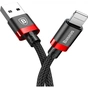 Дата кабель USB 2.0 AM to Lightning 0.5m Cafule 2.4A red+black Baseus (CALKLF-A19) - зменшене зображення 3