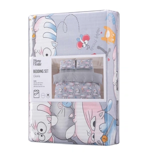 Постільна білизна Ardesto Gloria сатин веселі котики, сірий євро 200х220 (ART2022FC) зображення 1