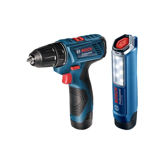 Шуруповерт Bosch Professional GSR 120 LI + ліхтар GLI 12V-300, 2x2.0Ah (0.601.9G8.004) - изображение 1