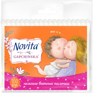 Ватні палички Novita Gapchinska в поліетиленовому пакеті 100 шт. (4823071629569) зображення 1