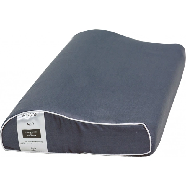 Подушка MirSon ортопедична 6112 Delicate satin Iron grey Kiddy Boy 50х29х5/8 (2200003262667) - изображение 1