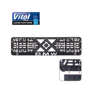 Рамка номерного знака Vitol з рельєфним написом BMW (RN-VCH-15650-SR-BM-BN) изображение 1