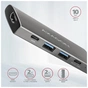 Концентратор AXAGON USB-C to 2xUSB-A + 2xUSB-C + HDMI 0.13m gray (HMC-5G2) - зменшене зображення 2