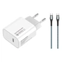 Зарядний пристрій ColorWay C102A Power Delivery 20W USB-C + cable USB-C to USB-C 1.0m 3.0A 65W grey (CW-CHS026PD-WT/CBPDCC040-GR) - зменшене зображення 1
