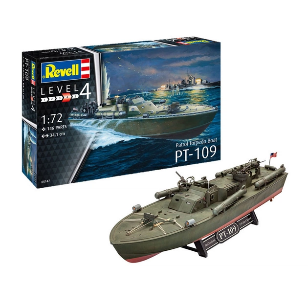 Збірна модель Revell Патрульний торпедний катер PT-109 рівень 4 масштаб 1:72 (RVL-05147) - зображення 1