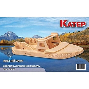 Збірна модель Мир деревянных игрушек Катер (П091) зображення 1