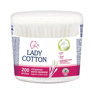 Ватні палички Lady Cotton в банці 200 шт. (4823071607604) зображення 1