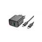 Зарядний пристрій HOCO CS23A USB-C PD30W + 1xUSB QC3.0 + cable USB-C to USB-C black (6942007609968) - зменшене зображення 3