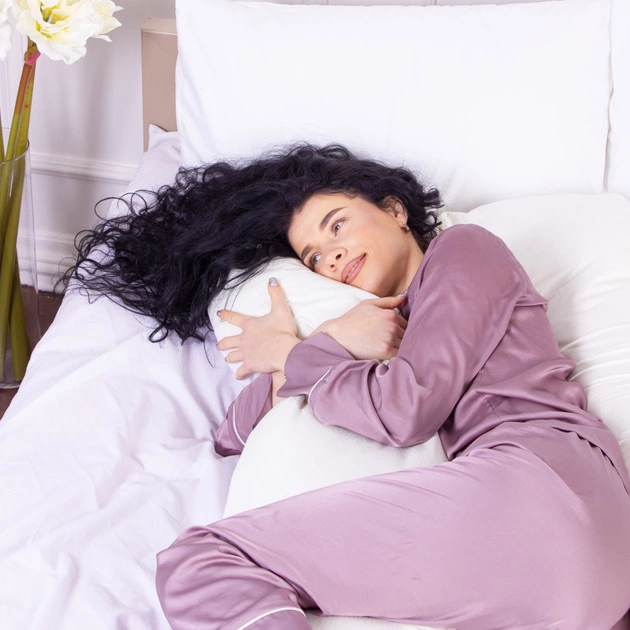 Подушка MirSon для вагітних і відпочинку Eco Line №8033 U-подібна White-Creamy (2200006185086) - picture 3