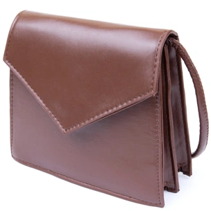 Сумка Vintage Горизонтальна кутоподібна зі шкірозамінника Коричнева (sale_14933) зображення 1