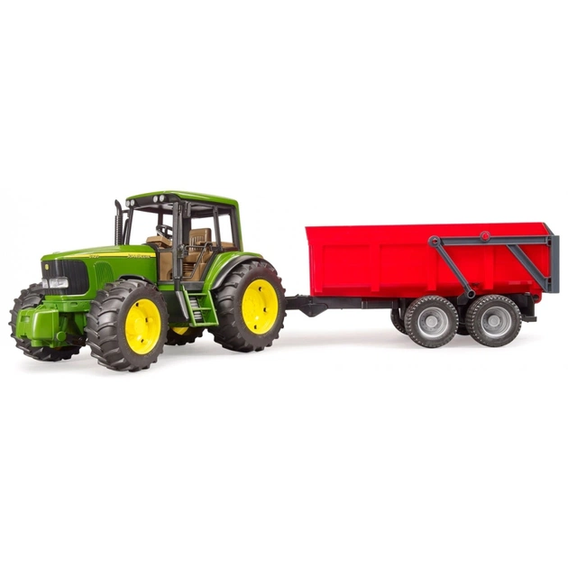 Масштабна модель автомобіля Bruder трактор John Deere 6920 із причепом (02057) - зображення 1