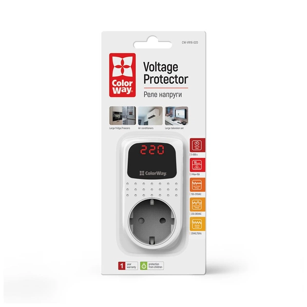 Реле напруги ColorWay DS2, white (CW-VR16-02D) - изображение 12