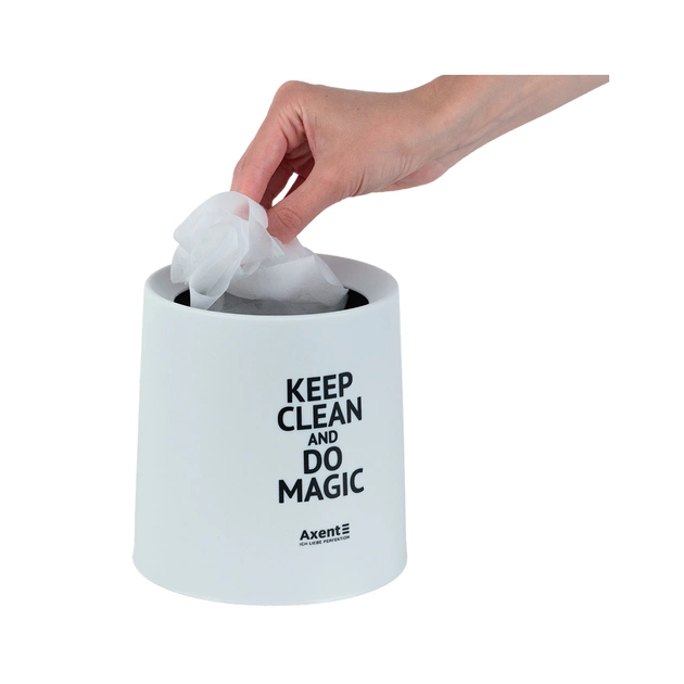 Кошик для паперів Axent Настільний контейнер для сміття, круглий, білий (2131-21-A) - picture 4