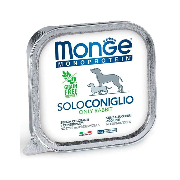 Консервы для собак Monge Dog Solo 100% кролик 150г (8009470014205) - изображение 1