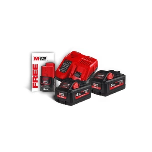 Набір акумулятор + зарядний пристрій Milwaukee M18 HNRG-552 2x5,5Ah, M12 3Ah, M12-18FC (4933464713) зображення 1