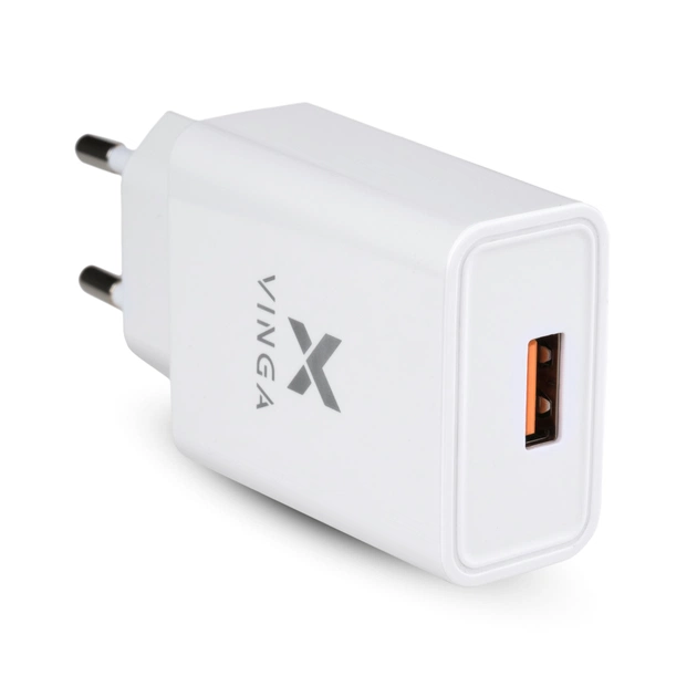 Зарядное устройство Vinga QC3.0 Quick Wall Charger 1xUSB 18W Max (VWCQAW) - изображение 1