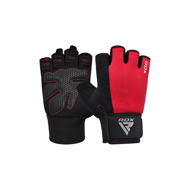 Рукавички для фітнесу RDX W1 Half Red L (WGA-W1HR-L) - изображение 1