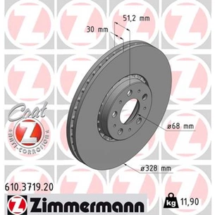 Гальмівний диск ZIMMERMANN 610.3719.20 зображення 1