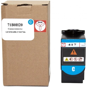 Тонер-картридж BASF Lexmark CS417dn 71B0H20 Cyan (BASF-KT-71B0H20) зображення 1