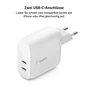 Зарядний пристрій Belkin 40W 2хUSB-С PD white (WCB006VFWH) - зменшене зображення 5