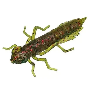 Силікон рибальський FishUP Dragonfly 0.75" 019 - Motor Oil/Red (12шт/уп) (1864.14.66) зображення 1