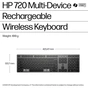 Клавіатура HP 720 Multi-Device Rechargeable Wireless/Bluetooth UA Black (9T5B1AA) - зменшене зображення 6