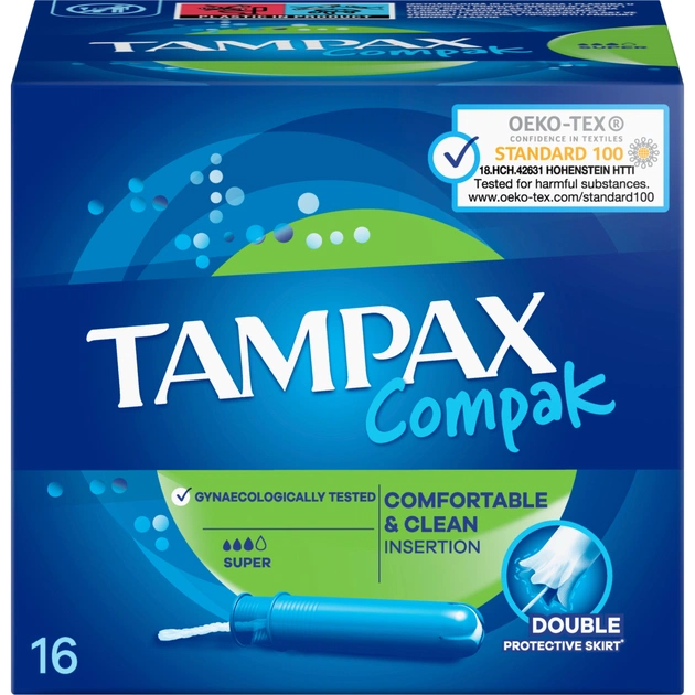 Тампони Tampax Compak Super з аплікатором 16 шт. (4015400219712/4015400219743) - picture 4