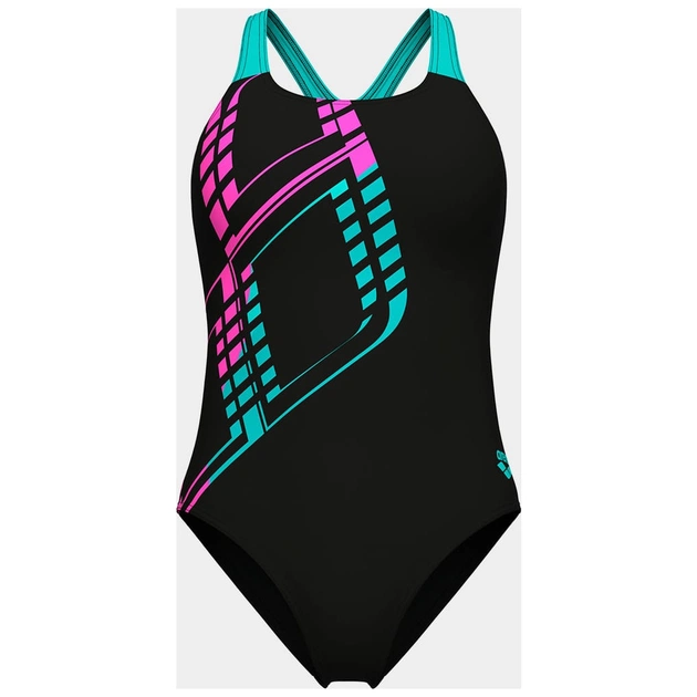 Купальник Arena Graphic Swimsuit Swim Pro L 010809-580 чорний, блакитний, рожевий 44 (3468337757443) - зображення 7