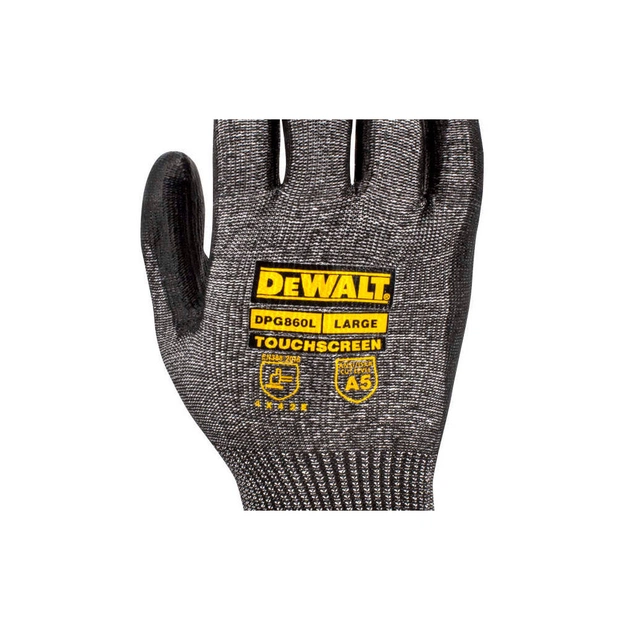 Защитные перчатки DeWALT разм. L/9, с высокой стойкостью к порезам (DPG860L) - изображение 3