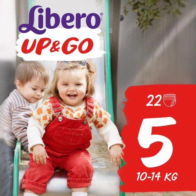 Підгузки Libero Up&Go 5 (10-14 кг) 22 шт (7322540686562) - зображення 1