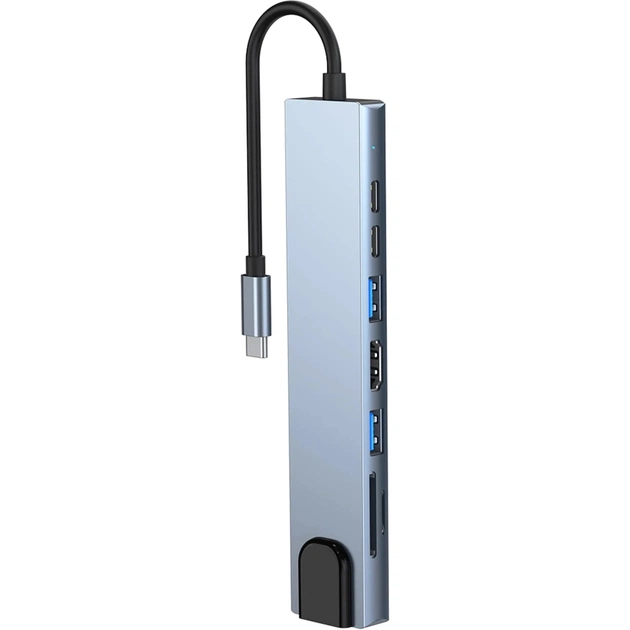 Концентратор Dynamode USB-C 8-in-1 HDMI 4K30Hz + 1xRJ45 + 1xUSB 3.0 + 1xUSB 2.0 + 1xUSB-C PD (BYL-2017L) - picture 4