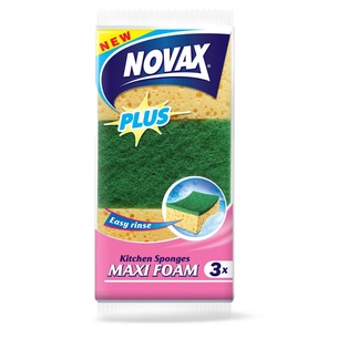 Губки кухонні Novax Maxi Foam Plus 3 шт (4823058320281) зображення 1
