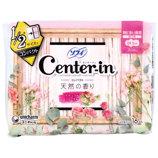 Гигиенические прокладки Unicharm Center-In Compact 1/2 Day Use С цветочным ароматом 16 шт (4903111312474) - изображение 1