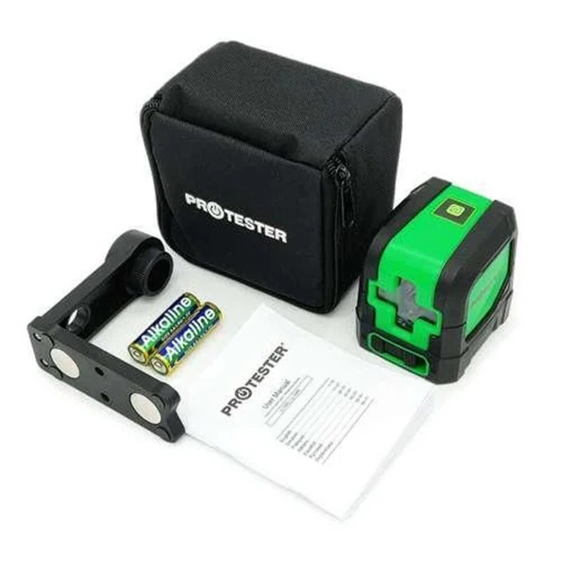 Лазерний нівелір Protester 2 лінії, 1H/1V зелений промінь (LL102G) - picture 3