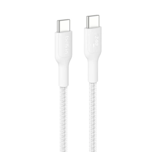 Дата кабель USB-C to USB-C 1.0m 240W white Belkin (CAB025HQ1MWH) зображення 1